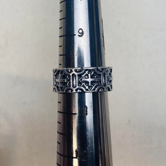 Y2K Grunge Silver Gothic Cross Ring – Size 10, Unisex, Brand New - Picture 6 of 7